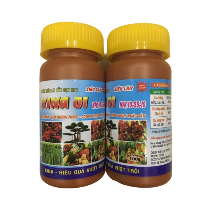 Phân bón lá hỗn hợp Siêu Lân KINA 01 NPK 10-55-10 giúp Kích rễ - Đẻ nhánh - Tạo nhiều hoa - Tăng đậu trái | Vạn Tín Stor