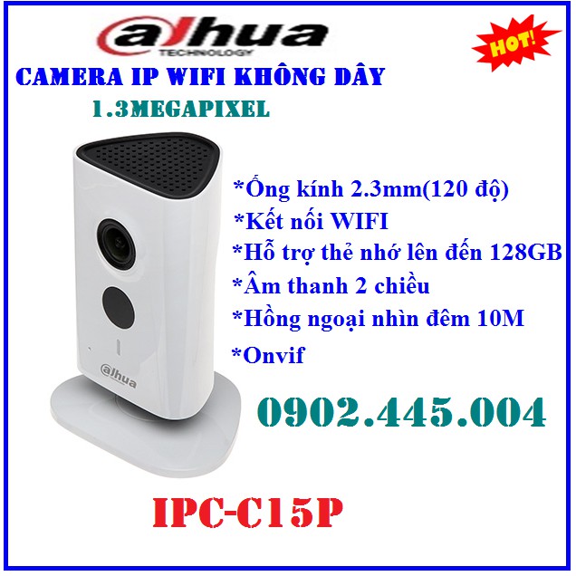 Camera IP WIFI 1.3MP Dahua DH-IPC-C15P