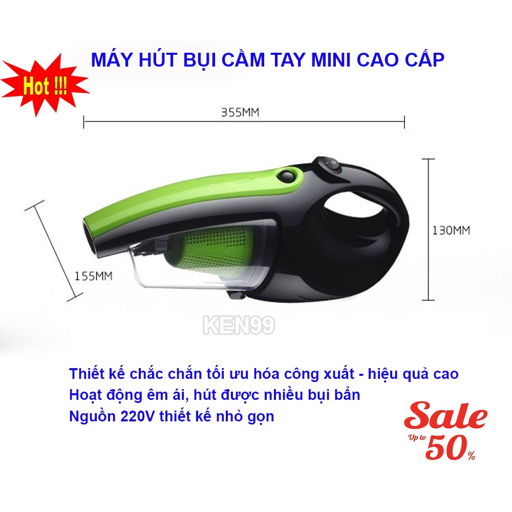 Máy hút bụi 0.6L (3C) Công Suất 600W, Máy Hút Bụi Gia Đình - Hút Nhiều Bụi Bẩn, Thiết Kế Ưu Việt, Hoạt Động Êm Ái
