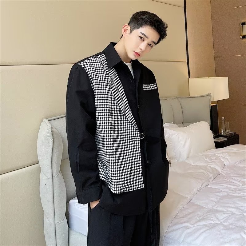 Áo Sơ Mi Giả Hai Lớp Phong Cách Hàn Quốc Thời Trang Cao Cấp Cho Nam M-3xl