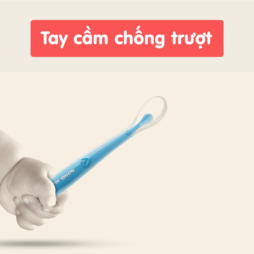 Muỗng Thìa Nhỏ Ăn Dặm Silicon Siêu Mềm Cho Bé Có Kèm Hộp Đựng