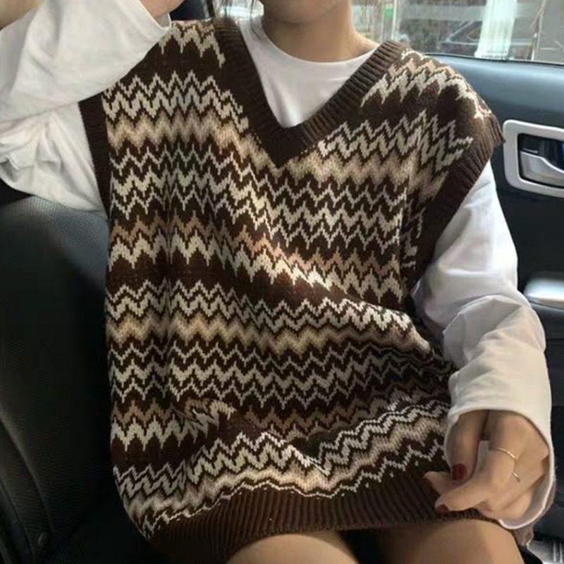 Áo Len Nữ Không Tay Cổ Chữ V Thời Trang
