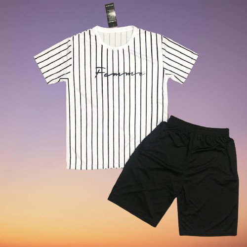 Đồ thể thao nam thun lạnh 2D mẫu Sọc Đen thun lạnh thoáng mát cho bộ thể thao nam mùa hè | BigBuy360 - bigbuy360.vn