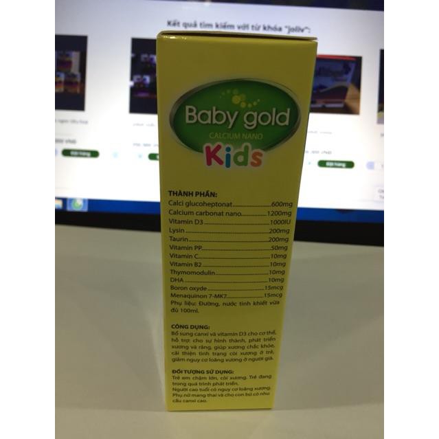 Baby gold kids bổ sung canxi cho bé