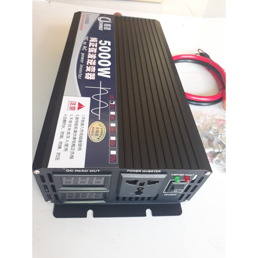 [Sóng Sin chuẩn] Bộ đổi nguồn inverter 12v/24V lên 220v 5000W