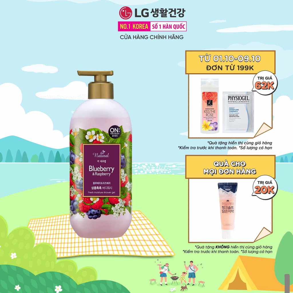 Sữa tắm On: The Body the Natural Blueberry & Raspberry 500g - Hương Việt quất & Dâu rừng