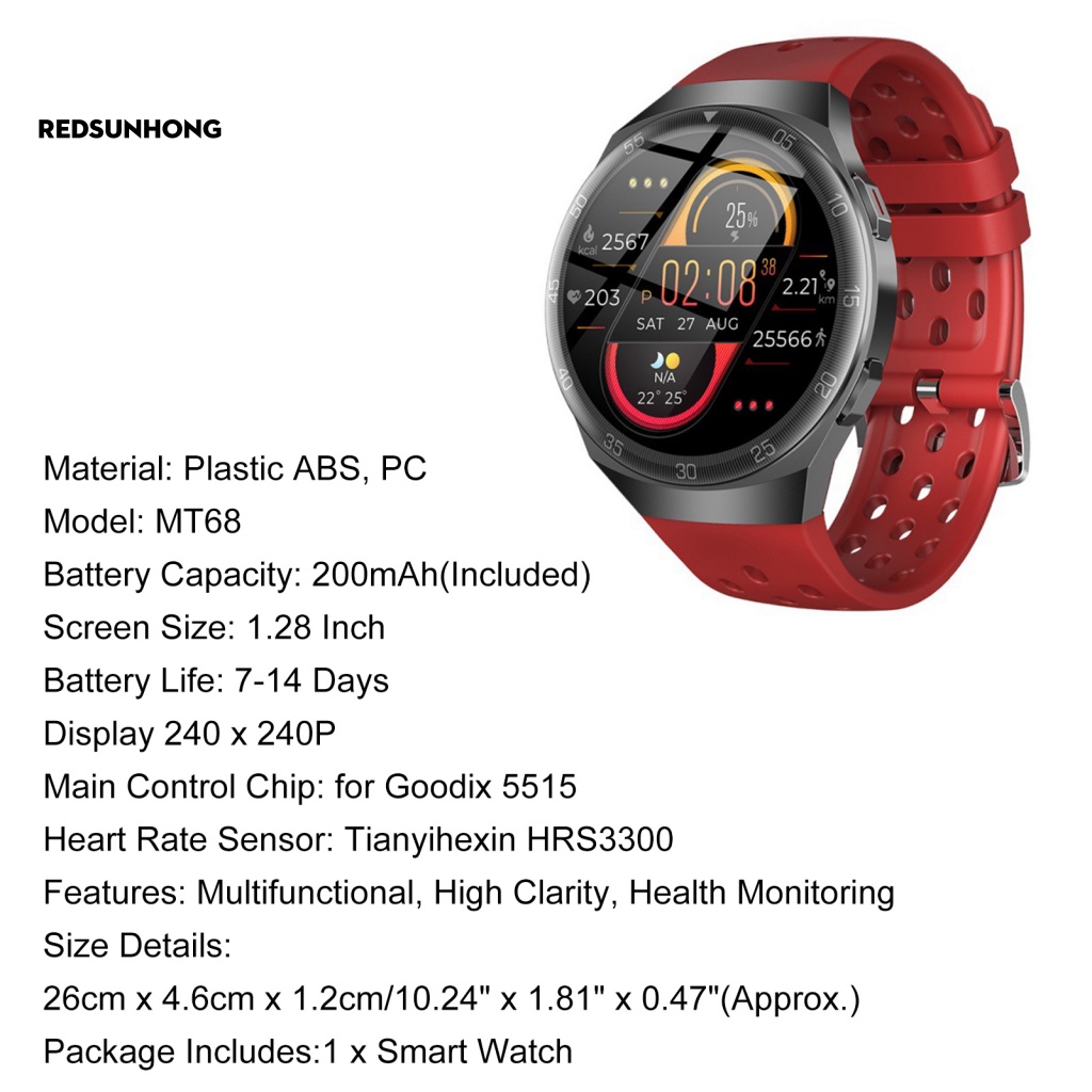 Đồng Hồ Thông Minh Kỹ Thuật Số MT68 Theo Dõi Giấc Ngủ Thoải Mái