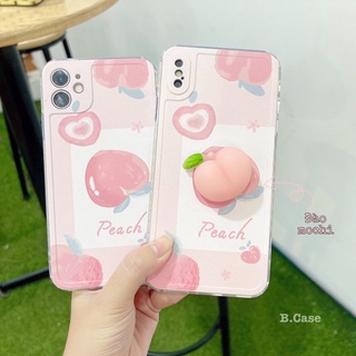 Ốp lưng iphone đào mochi cạnh vuông in viền