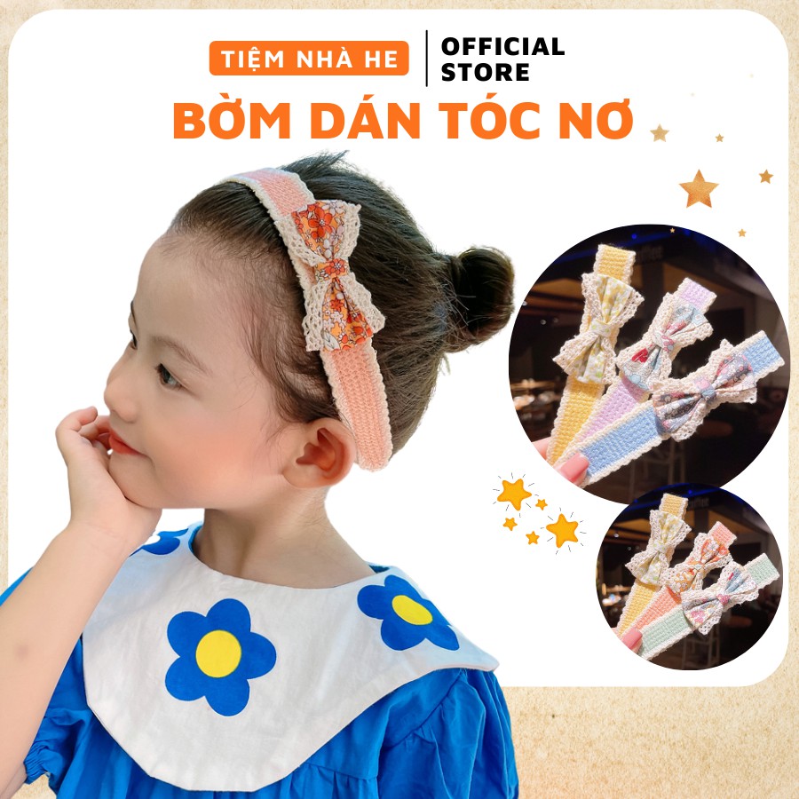 Bờm Tóc Cute Tiệm Nhà He, Băng Đô Cho Bé Gái Hình Nơ Len Thời Trang