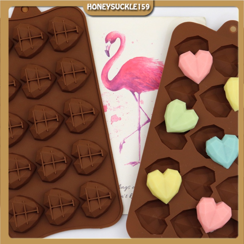 Khuôn Silicon Làm Bánh Và Sô Cô La Gồm 15 ô Tạo Hình Kim Cương Trái Tim Xinh Xắn Độc Đáo