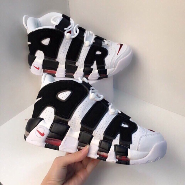 NEW CTY [FreeShip] [Xả Giá Sốc]. giày thể thao sneaker air more uptempo trắng chữ đen nam nữ uy tín P new ༗ hot ↢