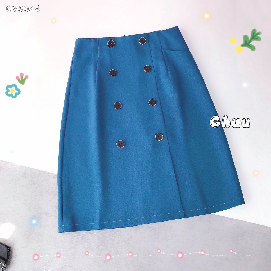 Chân váy công sở dáng chữ A đính 8 nút CHUU CV5044