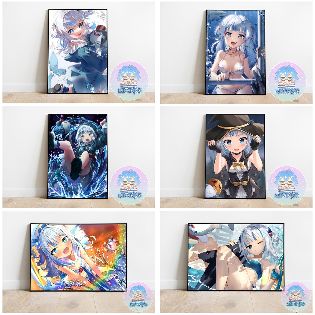 TRANH POSTER A3 GAWR GURA HOLOLIVE (2) CHẤT LIỆU GIẤY CAO CẤP - 2D TỘC SHOP