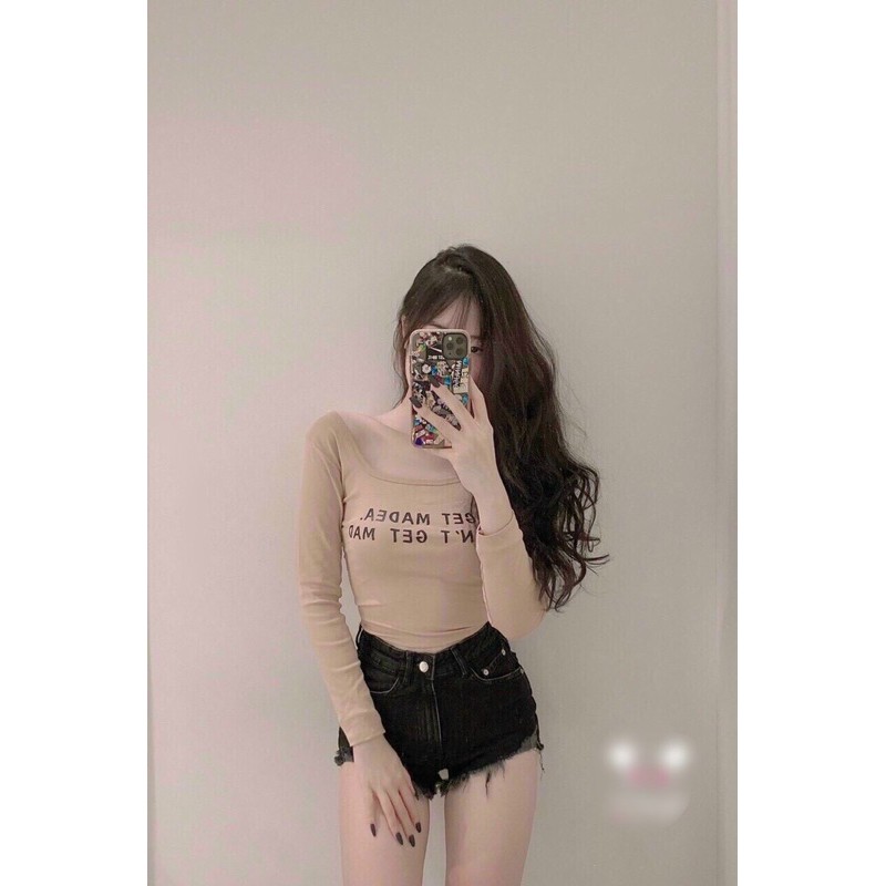 Áo thu đông croptop cotton bozip co dãn [HOT NHẤT] chất siêu xịn