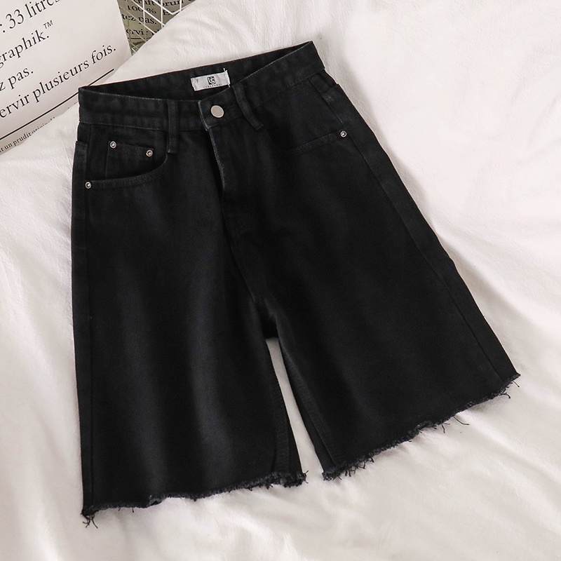 Quần short IELGY denim năm điểm thẳng cho nữ