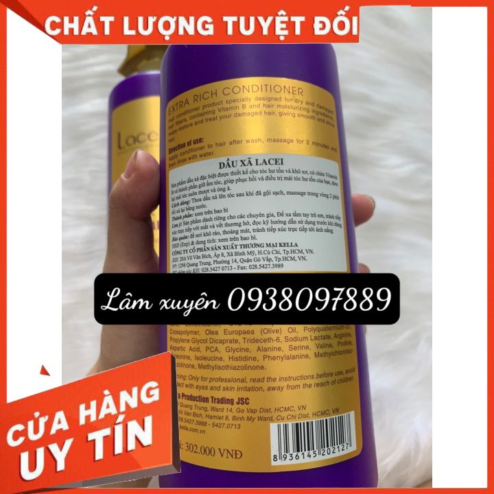 CHÍNH HÃNGBộ dầu gội LACEI tím 800ml LACEI 800ml dưỡng ẩm tóc, chống xơ khô chẻ ngọn, mang lại vẻ đẹp hoàn hão cho tóc