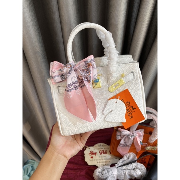 Túi her mét zize 20 cầm tay đeo chéo loại đẹp ( tặng kèm khăn)