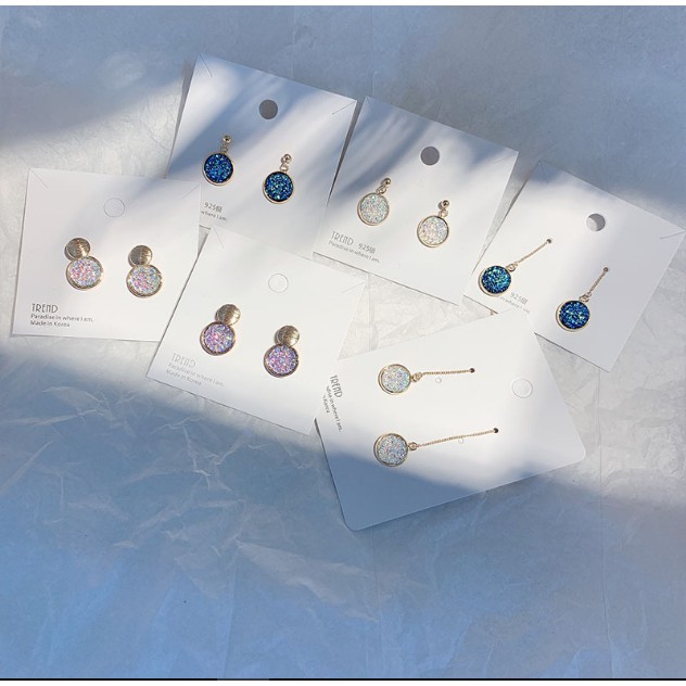 Bông tai Bạc 925 Phong Cách Hàn Quốc - HOA TAI ĐÍNH ĐÁ KẸP TAI ( Cao Cấp )- ẢNH CHỤP THẬT