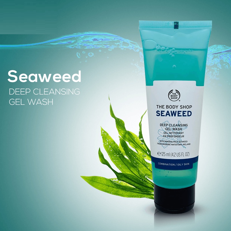 Sữa rửa mặt da dầu the body shop seaweed deep cleansing gel wash 125ml