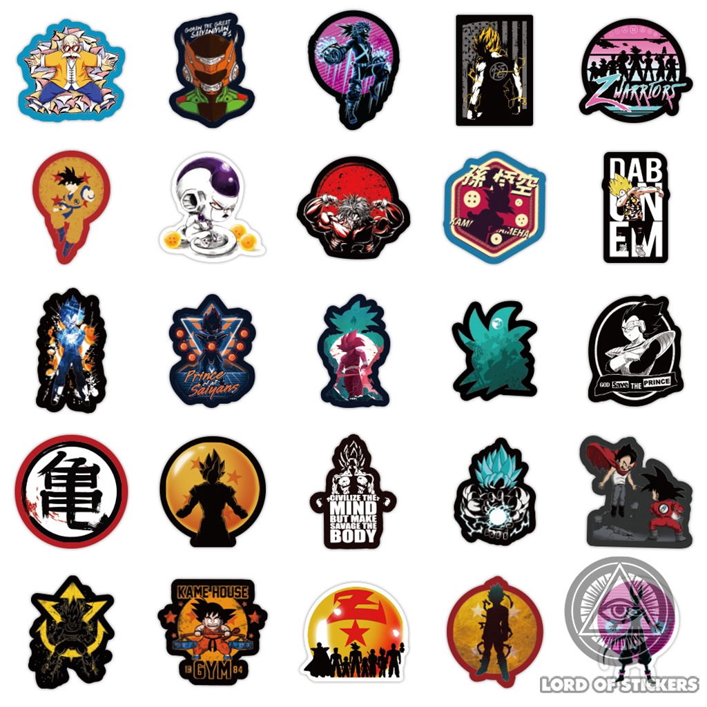 Set 100 Hình Dán Nhân Vật Truyện Tranh Dragon Ball Sticker 7 Viên Ngọc Rồng Anime Manga Trang Trí Mũ Bảo Hiểm, Ván Trượt