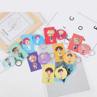 BTS House of BTS Cartoon Mirror Keychain Key Ring Accessories