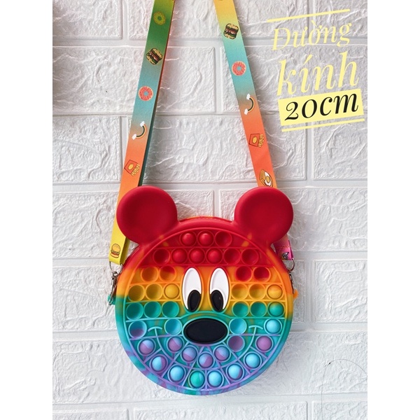 Túi Pop It Cho Bé Gái , Túi Đeo Chéo Pop-It Hình Thú Cute ( Size 20 )