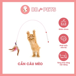 Cần câu mèo dây thép lông vũ có chuông