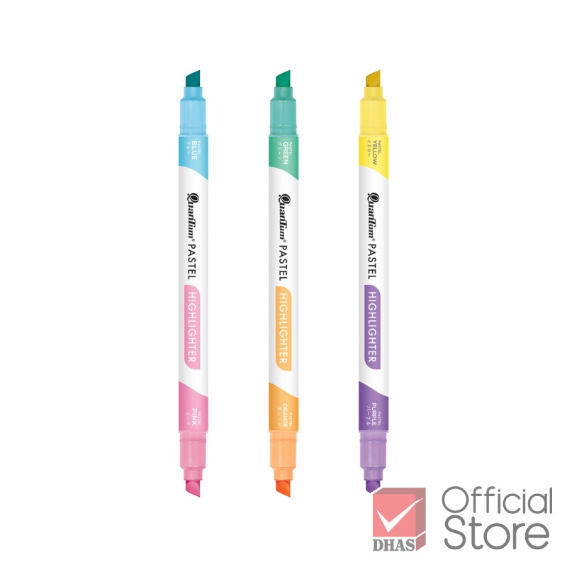 Bút đánh dấu highlight dạ quang mỗi chiếc 2 màu pastel siêu sáng QH790 Quantum