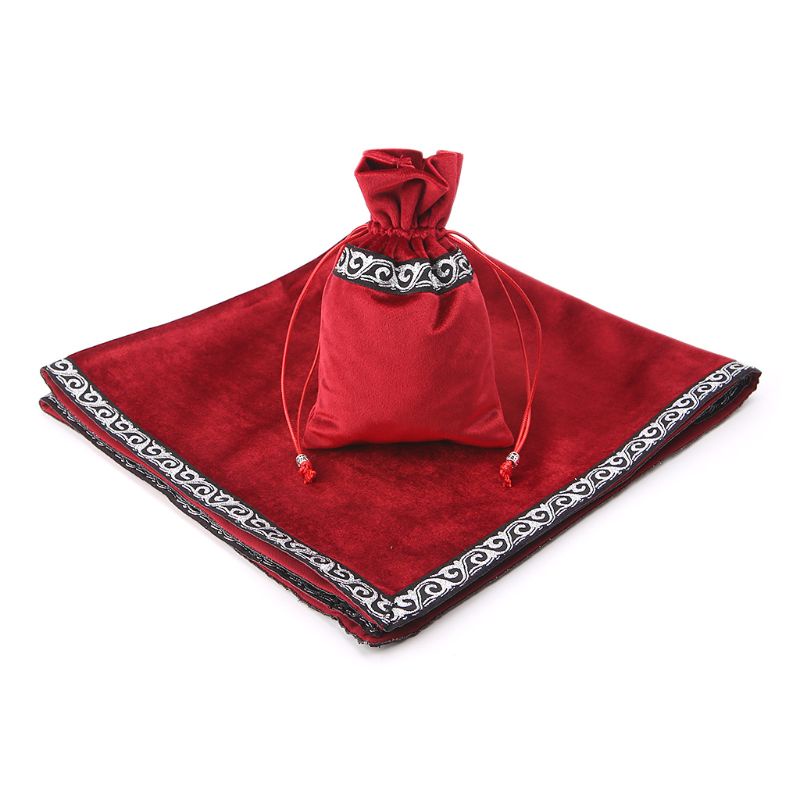 Khăn Trải Bàn Tarot Hình Vuông Chất Liệu Nhung Kèm Túi Đựng Thẻ Tiện Dụng