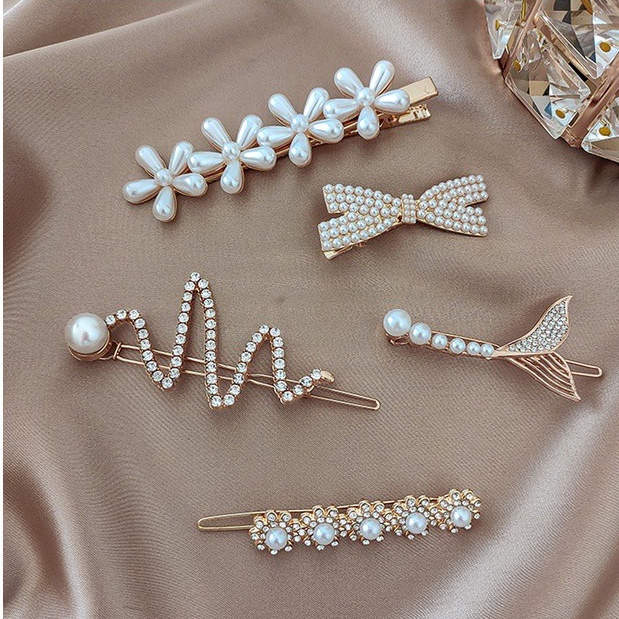 Kẹp Tóc Đính Ngọc Trai Thời Trang Hàn Quốc