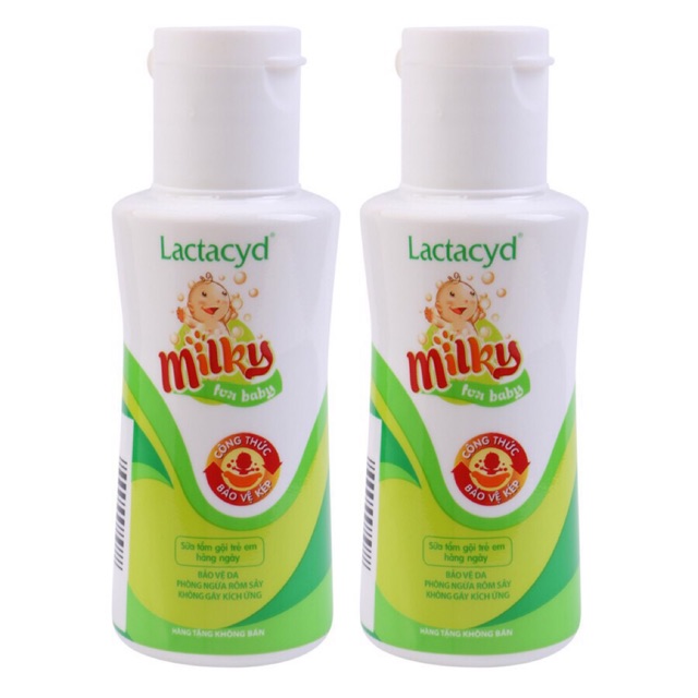 Sữa tắm gội cho bé Lactacyd Milky, bb 60ml✨