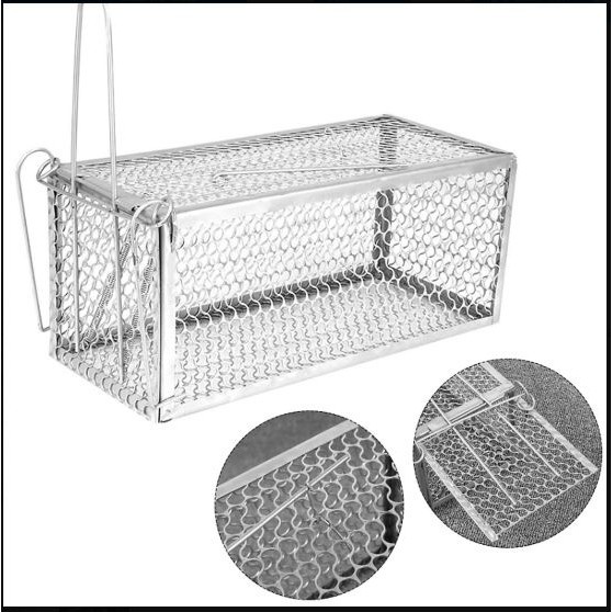 Bẫy lồng đai chuyên bẫy mèo cỡ 40x20x20cm có chốt khóa hãm- Hàng sắt Nam Định Loại 1-Giadung24h
