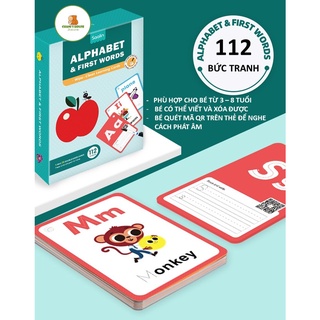 FLASHCARD DOT TO DOT (112 BỨC TRANH) - ĐỒ CHƠI HỌC BẢNG CHỮ CÁI VÀ MỘT SỐ TỪ VỰNG TIẾNG ANH CĂN BẢN