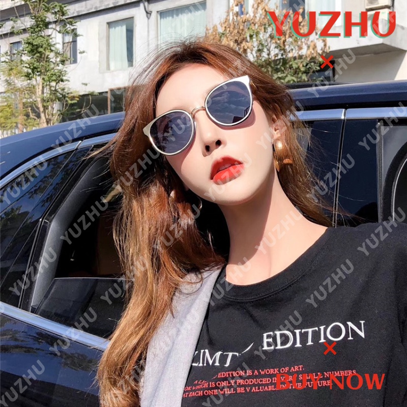 Kính Mát Mắt Mèo Gọng Kim Loại Thiết Kế Thời Trang Hàn Quốc