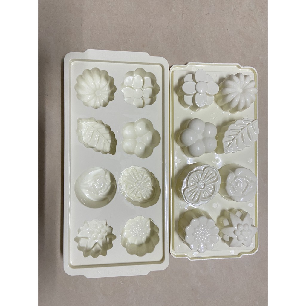 Khay Làm Đá Thạch Rau Câu 8 Ô Kiểu Dáng Hoa Lá Đẹp Mắt