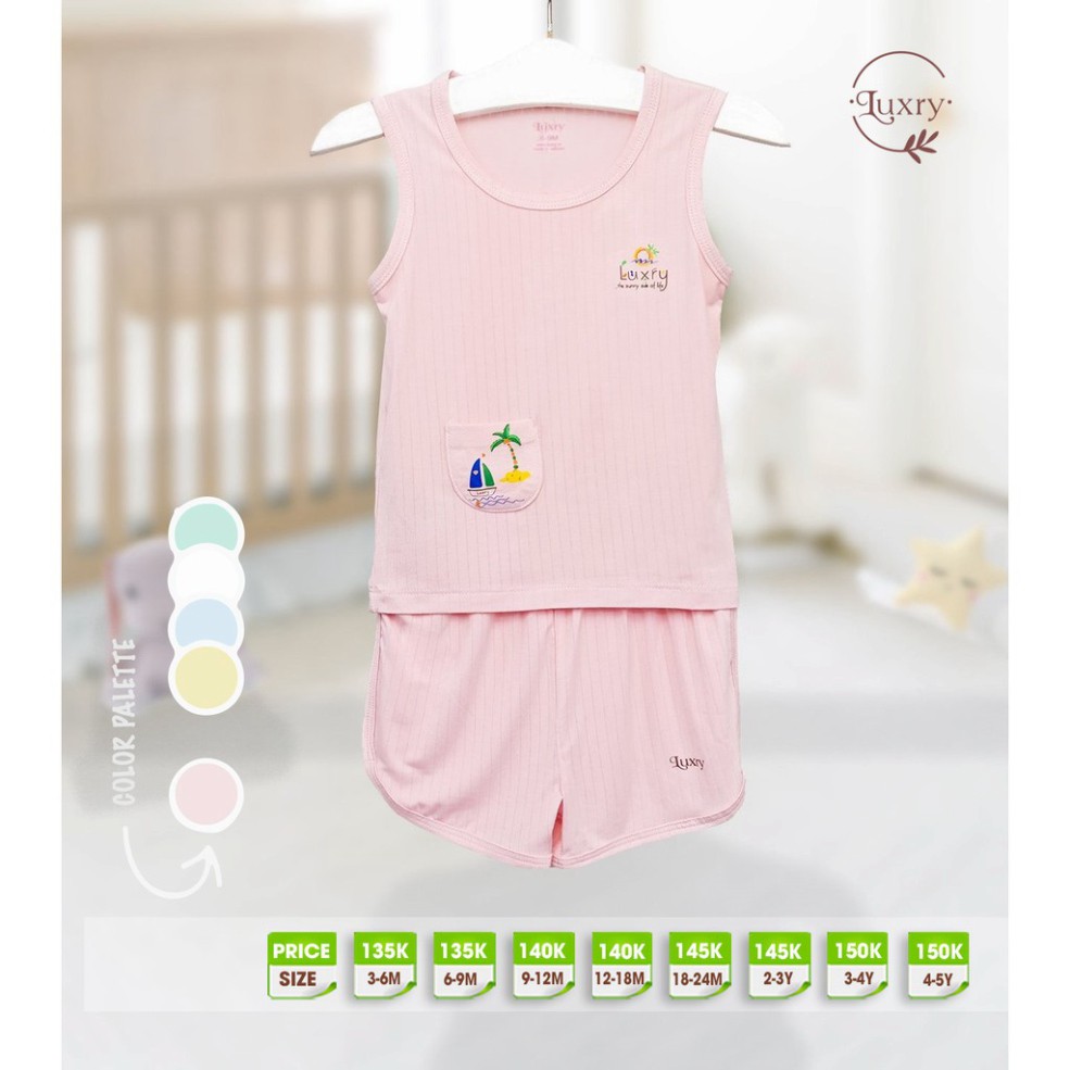 Bộ ba lỗ summer sợi tre cho bé Luxry