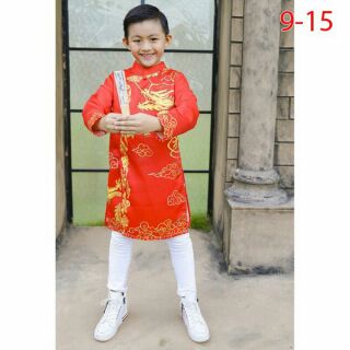 Áo dài cách tân cao cấp bé trai size to 9t-15t
