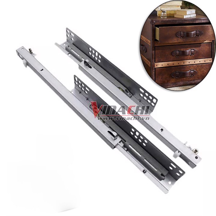 Ray Trượt Ngăn Kéo - Ray Trượt Ngăn Tủ Ray Trượt Tủ Bếp Giảm Chấn Bằng Thép Siêu Bền