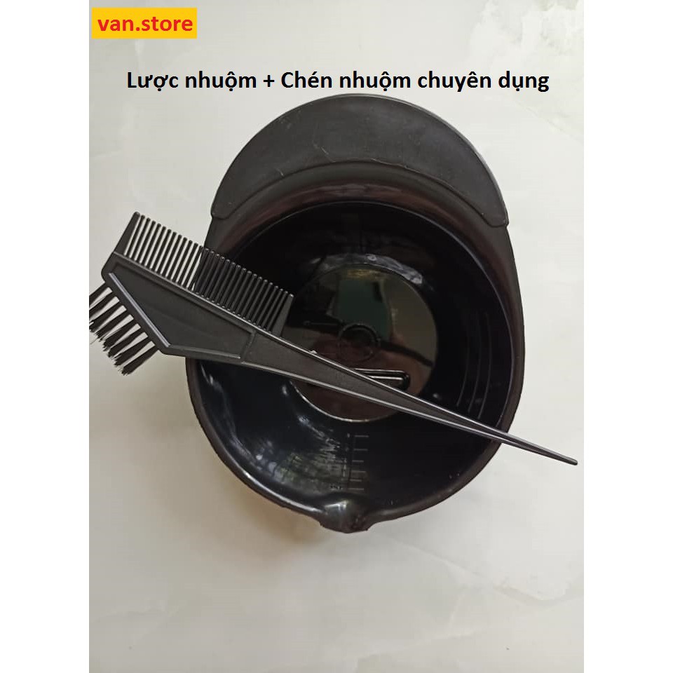 Bộ 6 Phụ Kiện Nhuộm Tóc Chuyên Dụng- Lược Nhuộm, Chén Nhuộm, Che Tai, Mũ Trùm Tóc, Áo Choàng - Tặng Kèm 1 Đôi Bao Tay