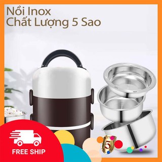 Cặp lồng cắm điện ruột inox giữ nhiệt 3 tầng