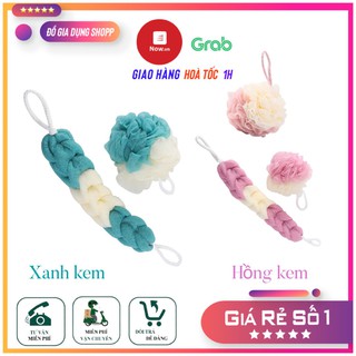 Bông tắm Tròn, dài bằng lưới mềm mại, bông tắm tạo bọt toàn thân dài + ngắn