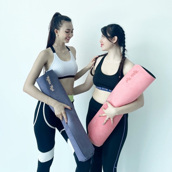 Thảm yoga Mikie Mat Microfiber in hình, thấm hút mồ hôi KB1