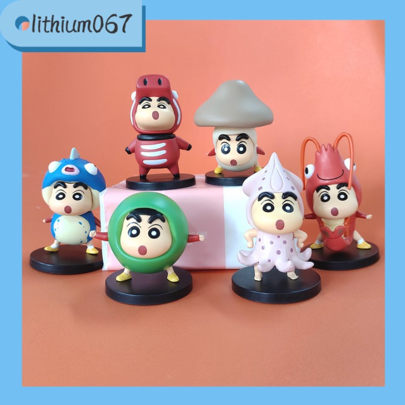 Lithium067 6 cái Búp Bê Hình Chủ Đề Anime Phong Cách Dễ Thương Nhỏ Thân Thiện Với Môi Trường Chất Liệu PVC Đồ Chơi Trang Trí Cho Trẻ Em