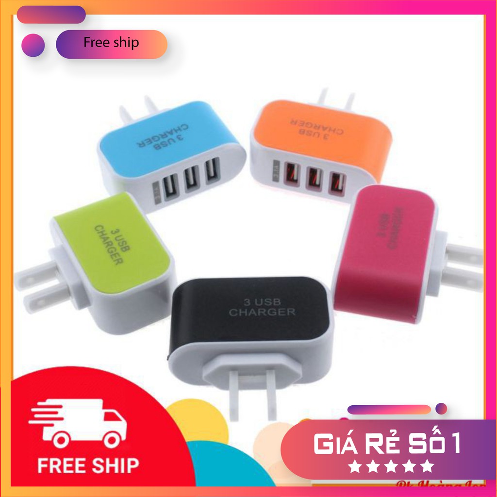 CỦ SẠC ĐA NĂNG ❤️FREESHIP❤️ Củ sạc 3 Cổng USB (Bảo hành 1 tháng)