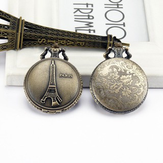 Dây chuyền đồng hồ quả quýt Tháp Eiffle Paris  Cổ điển