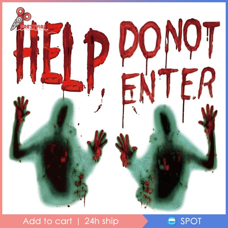 [Prettyia1] Poster In Dấu Tay Máu Trang Trí Tiệc Halloween Đáng Sợ