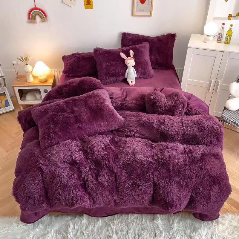 Bộ chăn ga gối nỉ lông EMMIBEDDING STORE mẫu trơn miễn phí bo chun và làm ga phủ theo yêu cầu.