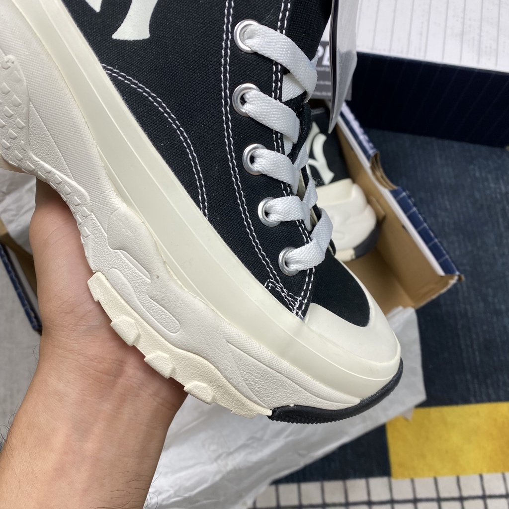 Giày sneaker MLB Chunky High Padding New York Yankees (MLB đen đế đen trắng) - HYPE Sneaker | Bản 1:1 chuẩn