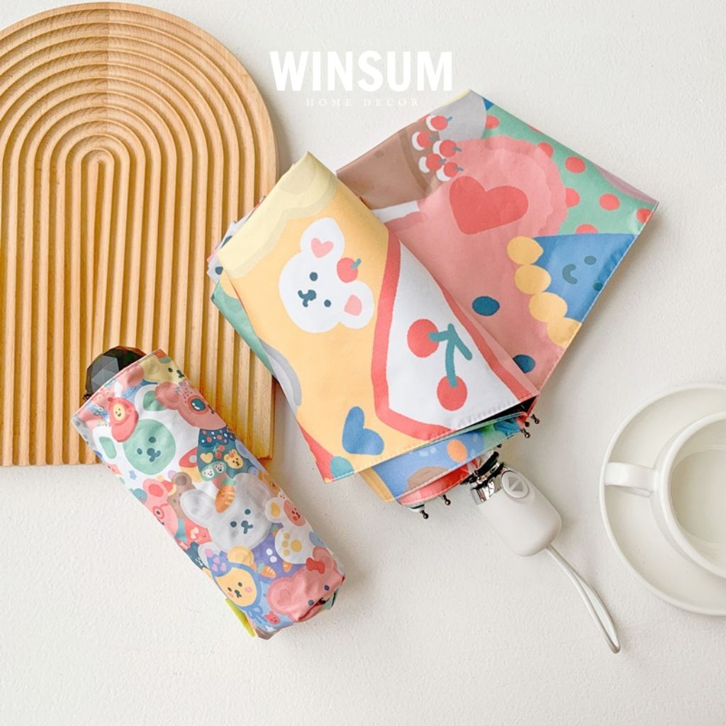 Ô dù gấp gọn bỏ túi tiện lợi, hình dễ thương - winsum.decor