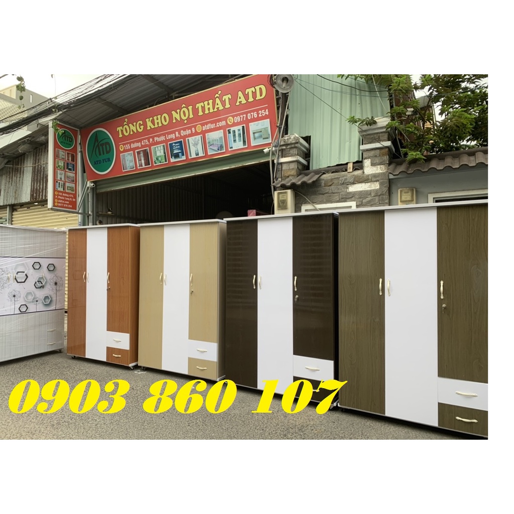 Tủ nhựa lớn 1m8 in 3d 3 cánh Đài Loan cao cấp mới 100% tphcm bình dương